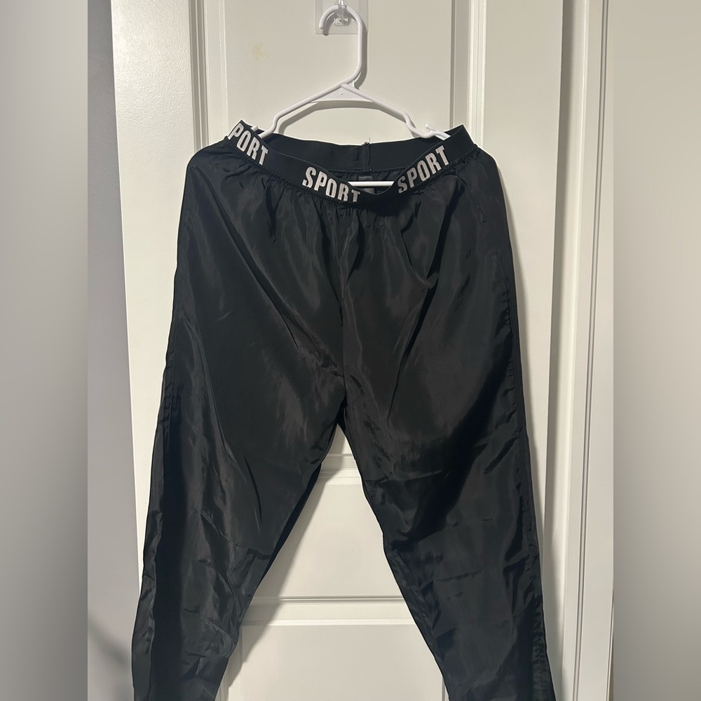 SHEIN Black Sporty Track Pants